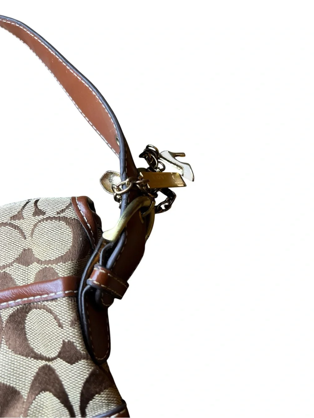 Coach Brown Signature Canvas and Leather Shoulder Bag